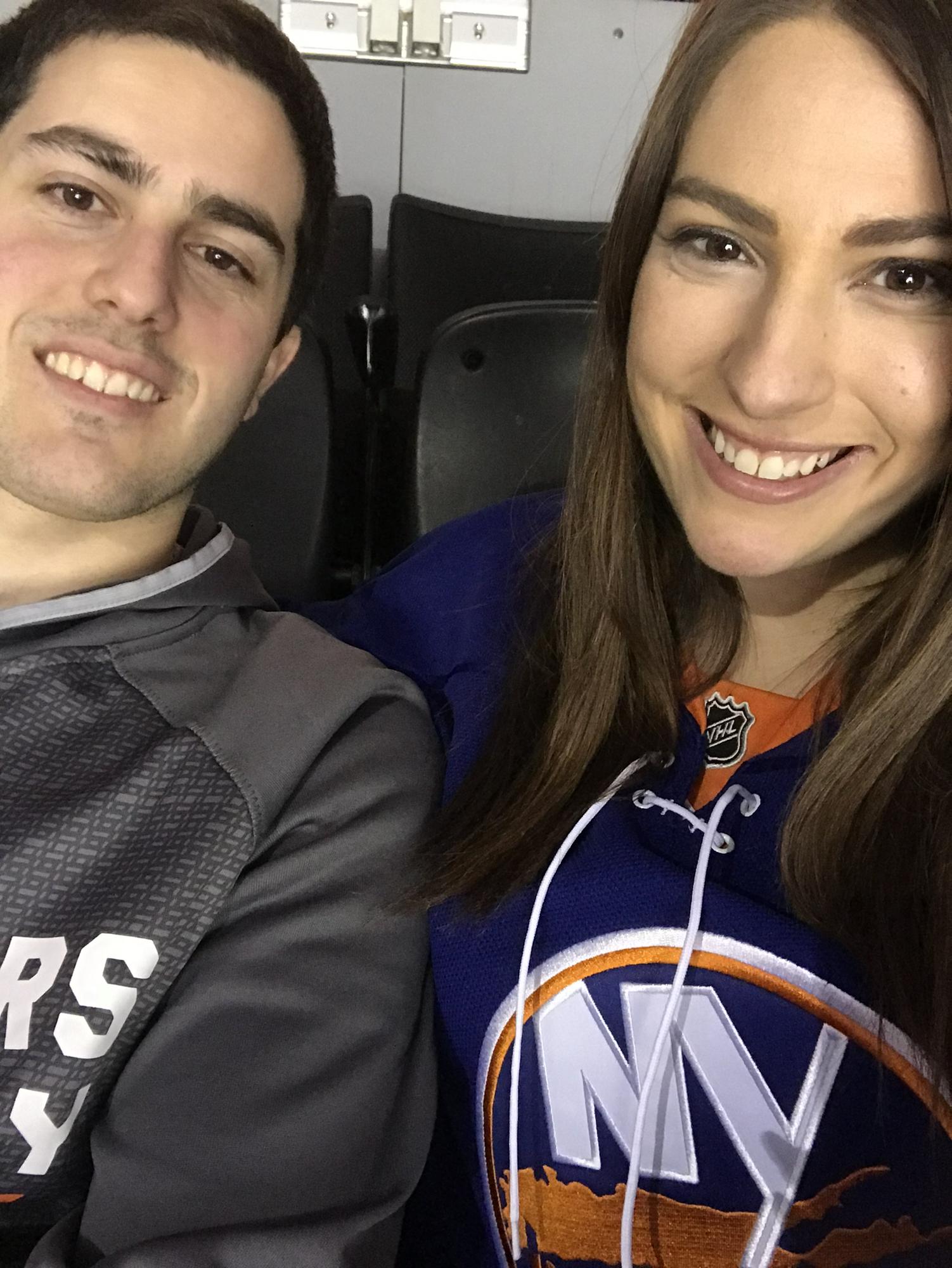 Kim Tagging Along for Chris's Favorite pastime-Islanders Hockey
2018