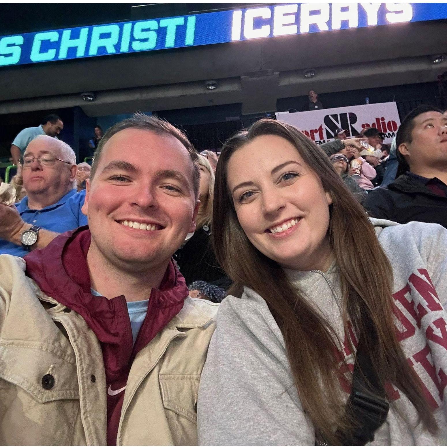 December 30, 2023- Morgan's first Corpus Christi Ice Rays hockey game as a Texas resident!