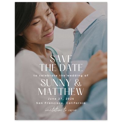 White Wedding Digital Save the Date - Rafina Photo