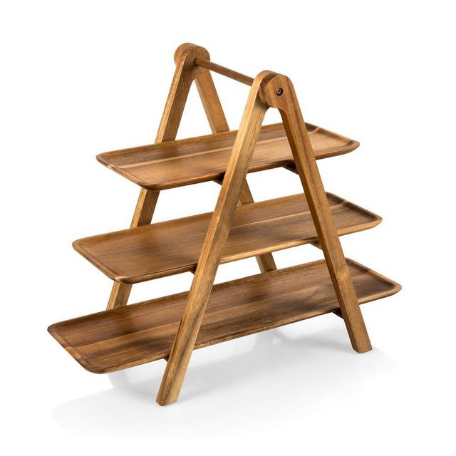 Elevated 3-Tier Wooden Serve Piece