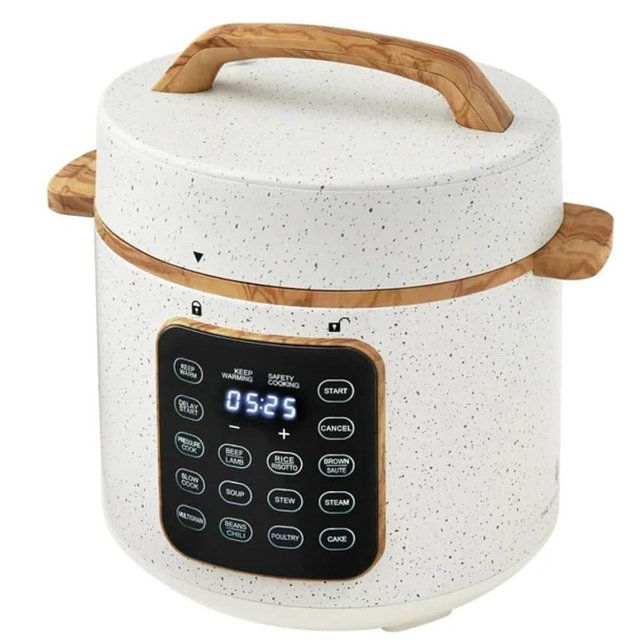 The Woman 6-Quart Electric Pressure Cooker with Touch Control Display & Locking Lid,Multi-Use,Keep Warm, Tempered Glass Lid