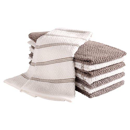 KAF Home Pantry Piedmont Terry Kitchen Towels | Set of 8, 16 x 26 inch, Absorbent Terry Cloth Dish Towels, Hand Towels, Tea Towels | Perfect for Kitchen Spills, Cooking, and Messes - Dark Gray