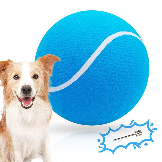 Banfeng Big Tennis Ball for Dogs, Giant Dog Tennis Ball Toy Large Outdoor Sports Gift for Small Medium Large Dog (Sky Blue, 9.5 inch)