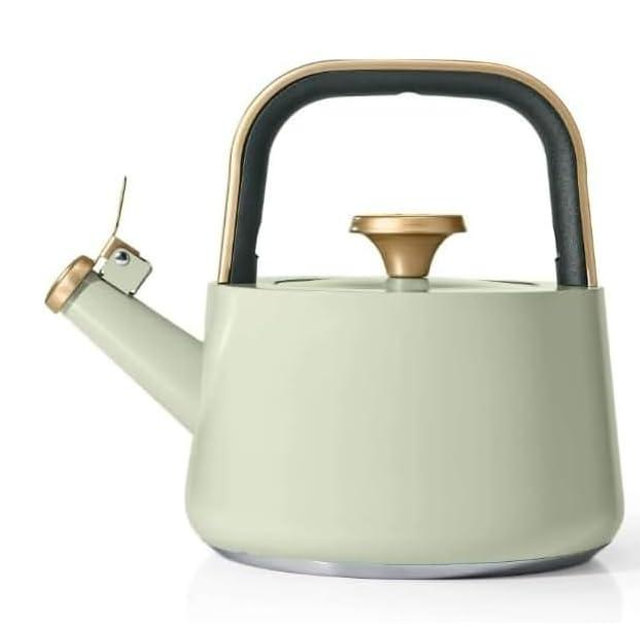 Generic Beautiful 1.8L Ceramic Non-Stick Stovetop Tea Kettle, Sage Green by Drew Barrymore