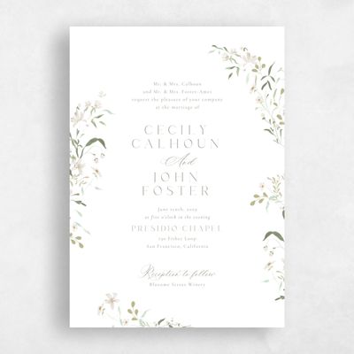 White Wedding Invitation - Tansy Classic