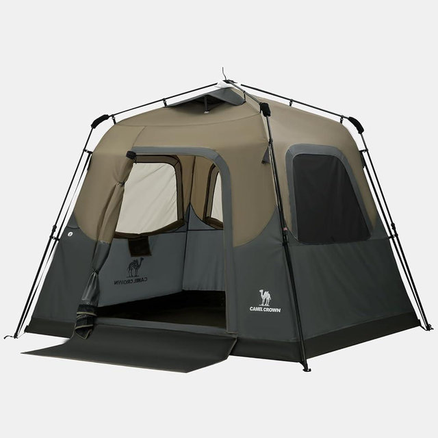 CAMEL CROWN Instant Tents for Camping 4-6 Person Tent Waterproof Easy Setup Sets Up in 60 Seconds Backpacking Tents with Carry Bag for Outdoor Hiking