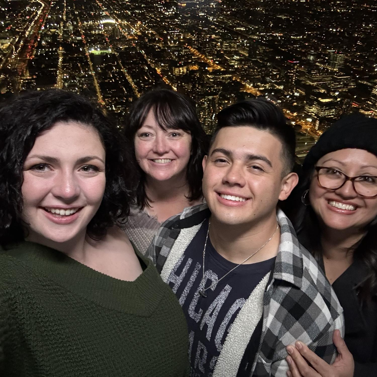 Andrew and his mom, Christina’s, first trip to Chicago! The view from the “Sears” Tower! 11-1-23