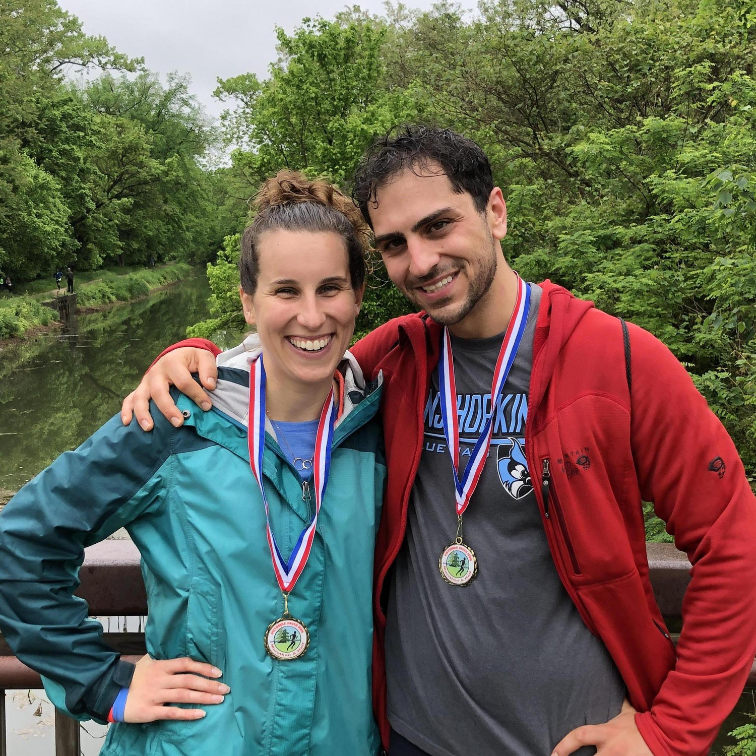 Gabriel's first half marathon in DC, it rained the entire time but we did it (thanks in large part to Liz running along side us and Eric cheering us on)!