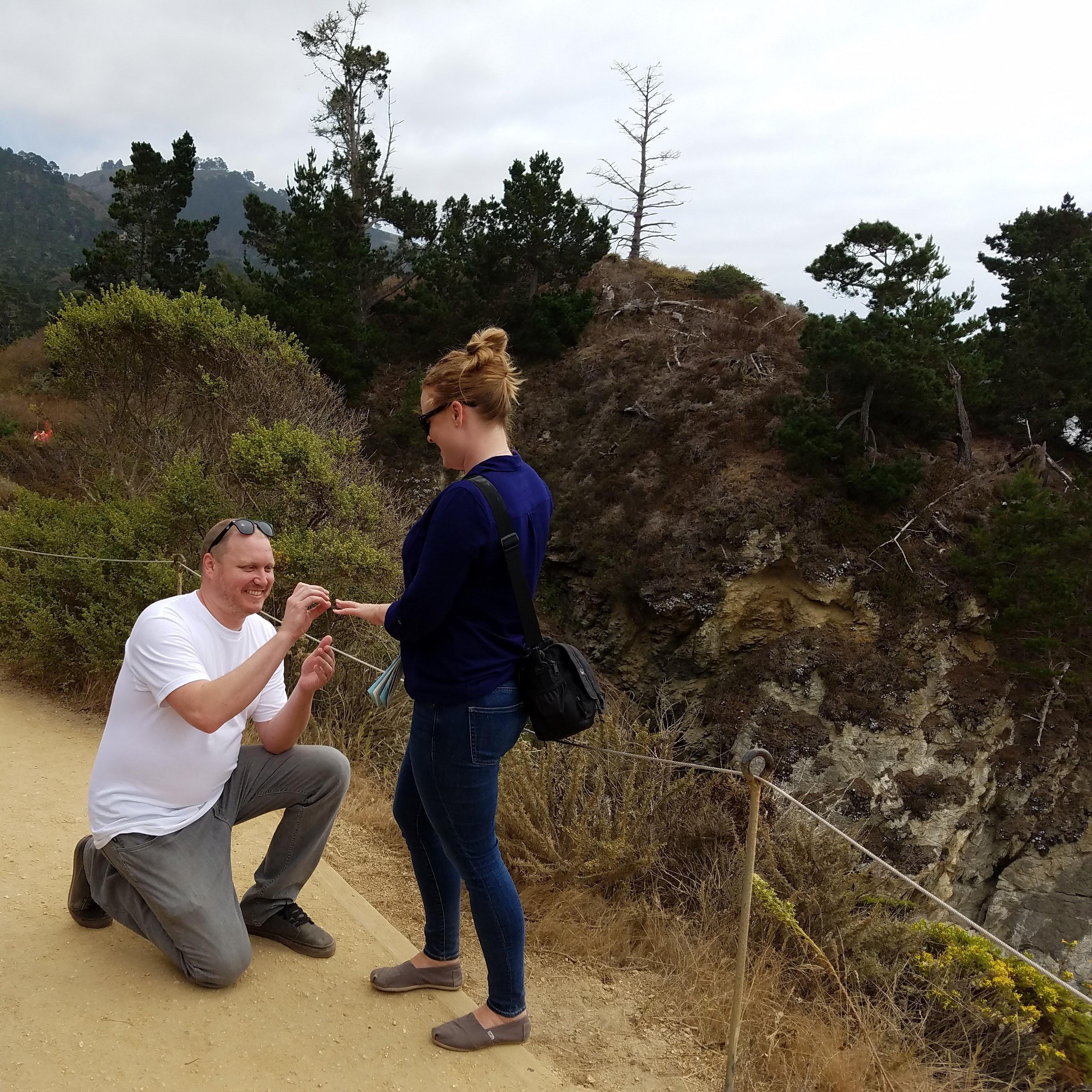 We were soaking in the view. Some people walked by and Richard asked them to take a picture of us.. and dropped to one knee!