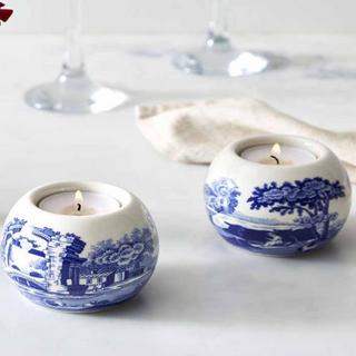 Blue Italian Tealight Candle Holder, Set of 2