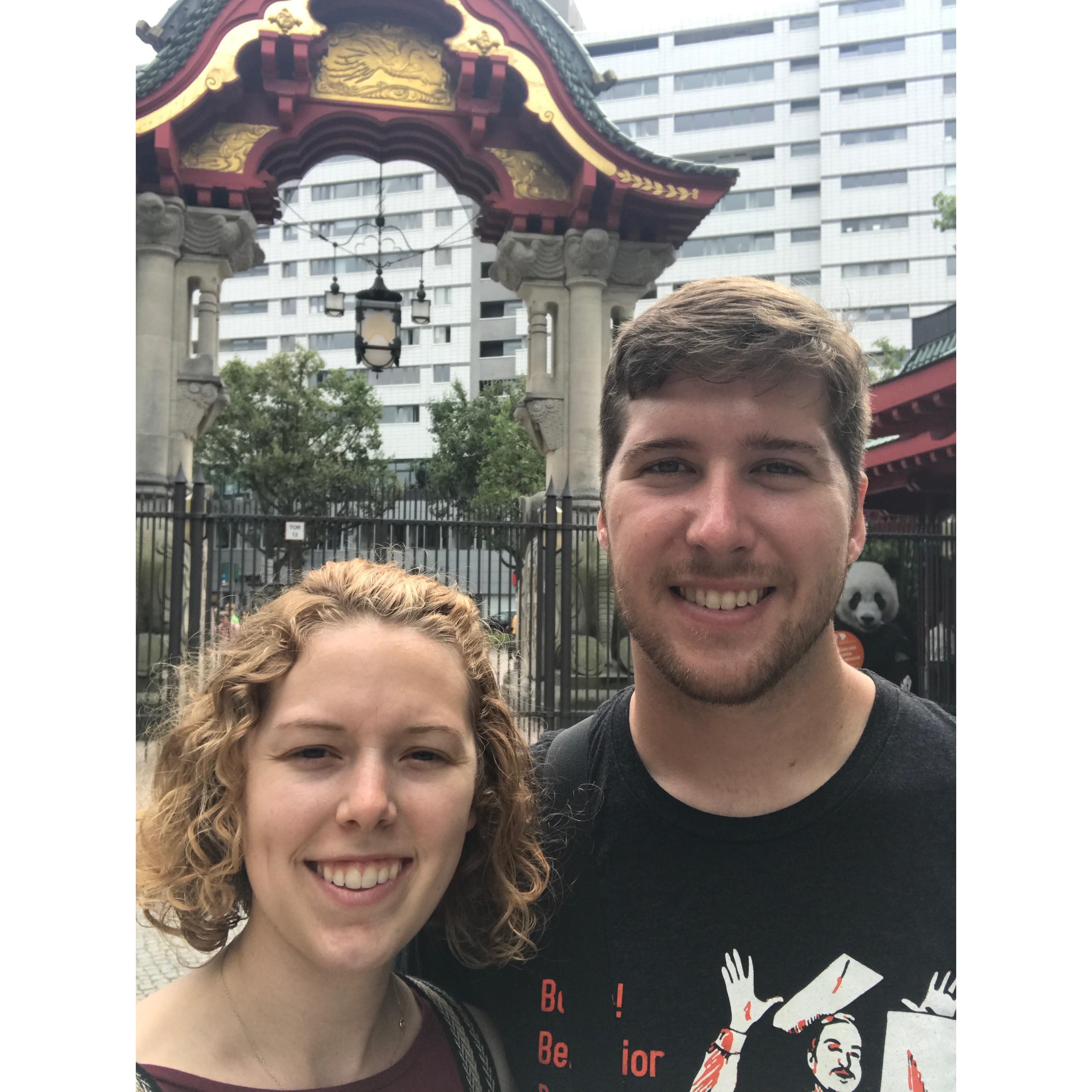 Chase and Lindsey at the Berlin Zoo. Lindsey loved watching the Giant Pandas!