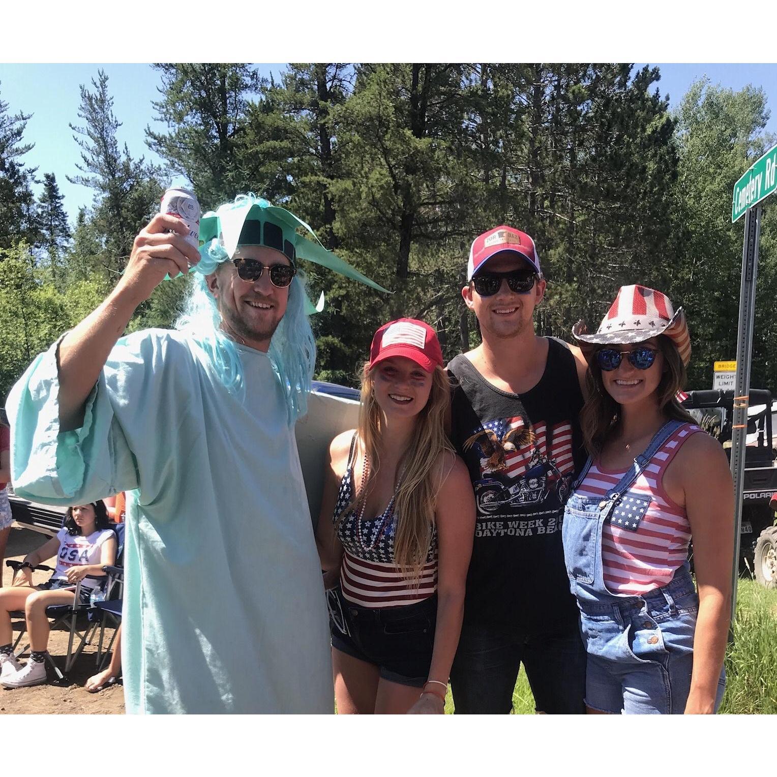 Evan's First Fourth of July with the Deutsch Family! Lets just say.. they were all very impressed :)