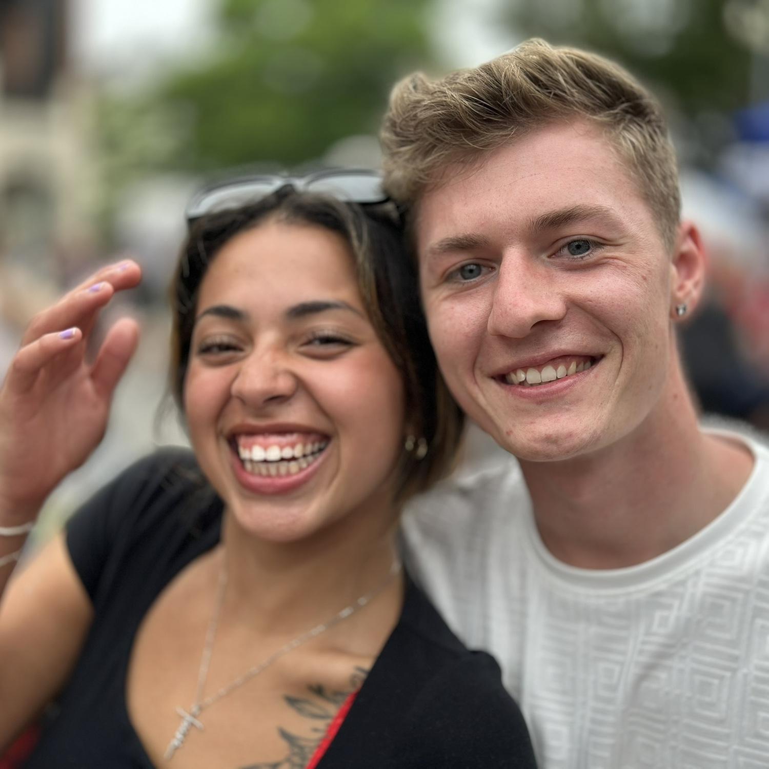 A stranger loved how we looked together and took this picture of us at Fairport Canal Days🥹