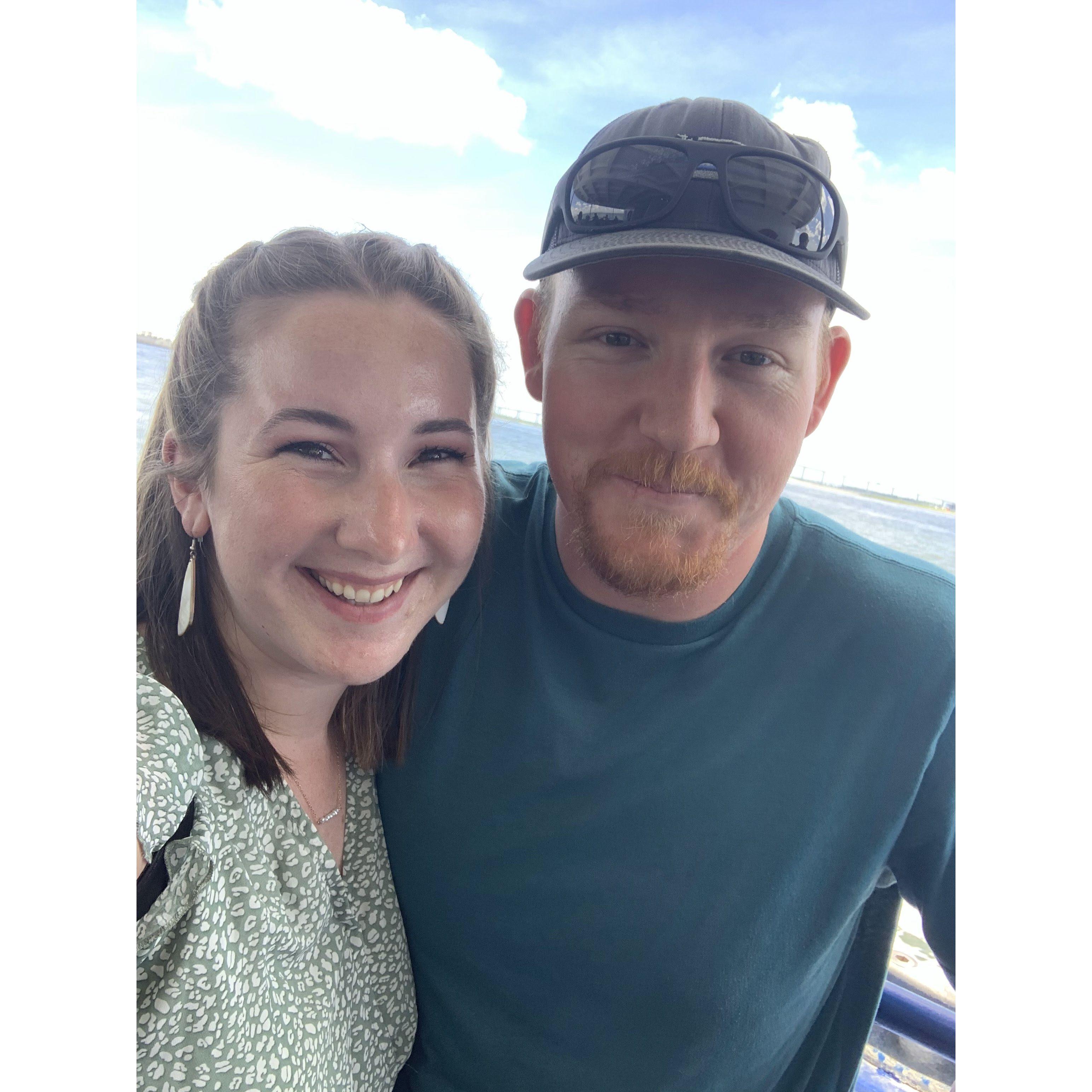 Our first picture together! Taken on the ferry to Ft. Sumter.