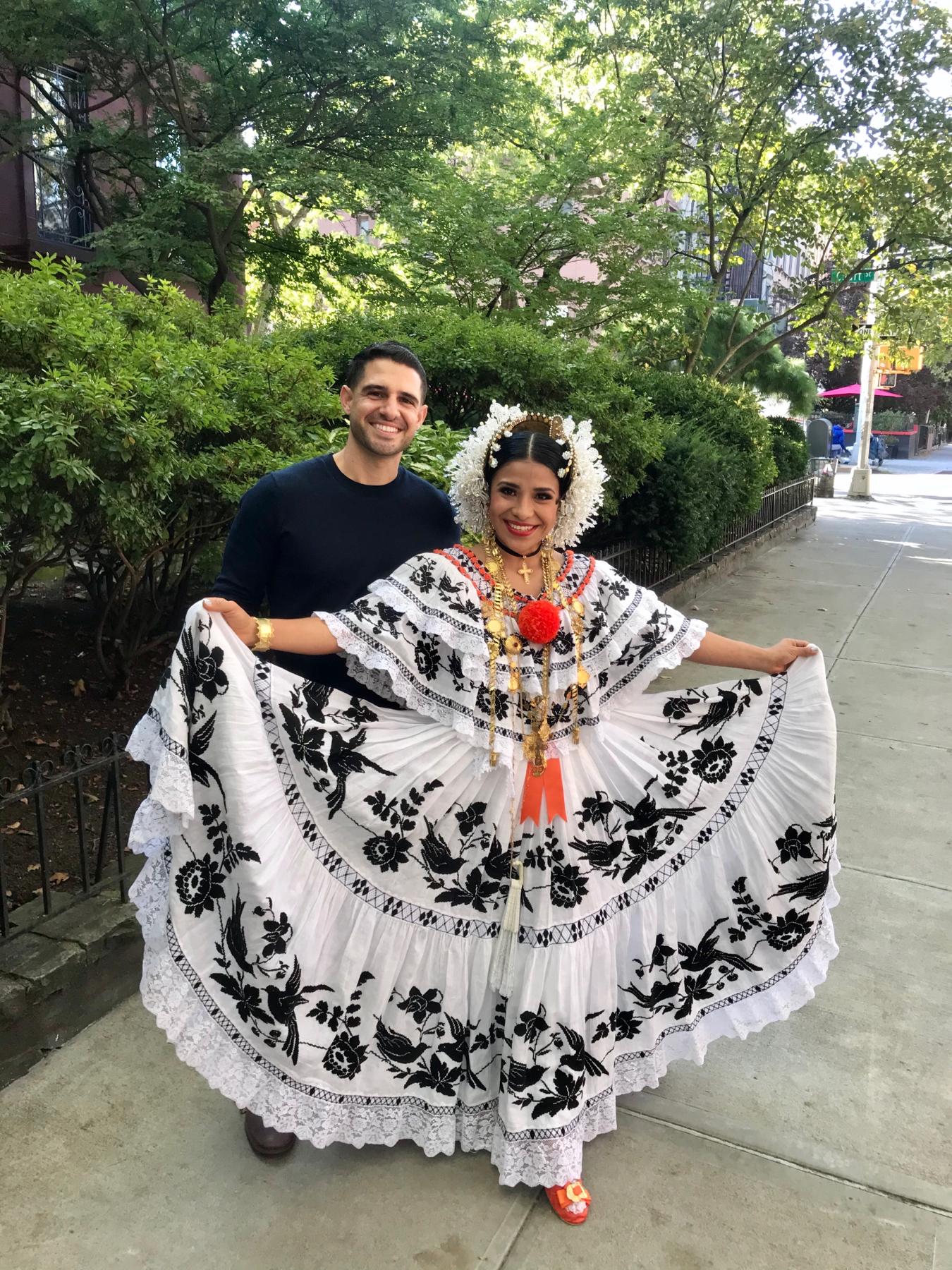 The day I had to dance for Mariano Rivera’s birthday Party and Frankie saw me for the first time wearing the Panamanian traditional customs.