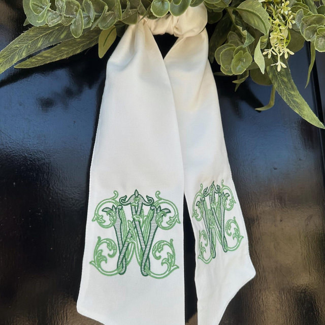 Monogram Wreath Sash