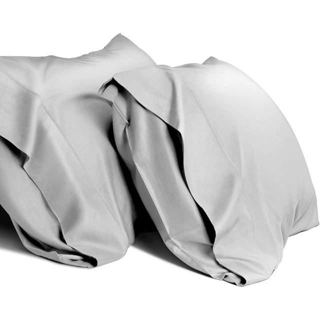 WishSmile Bamboo Cooling Pillowcases Queen Pillow Cases Set of 2 Breathable Cool Silky Soft Moisture Wicking for Hot Sleepers,Hair and Skin Friendly,Light Grey,2 Pack,20x30 inches