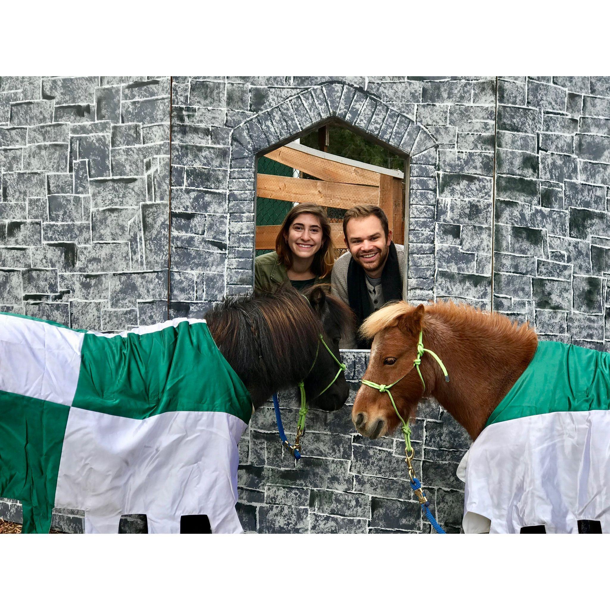 This is our first photo taken together—we were at a medieval fair with miniature horses