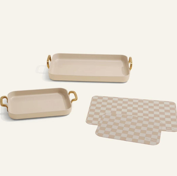 4 Piece Griddle Pan Set - Cream