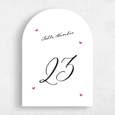 White Wedding Table Number - Estate