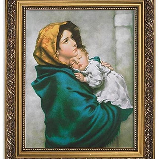Gerffert Collection Madonna of the Streets Framed Portrait Print, 13 Inch (Ornate Gold Tone Finish Frame)