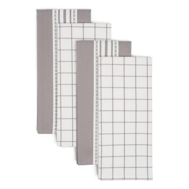 4pk Cotton Bistro Kitchen Towel Set Gray - Town & Country Living