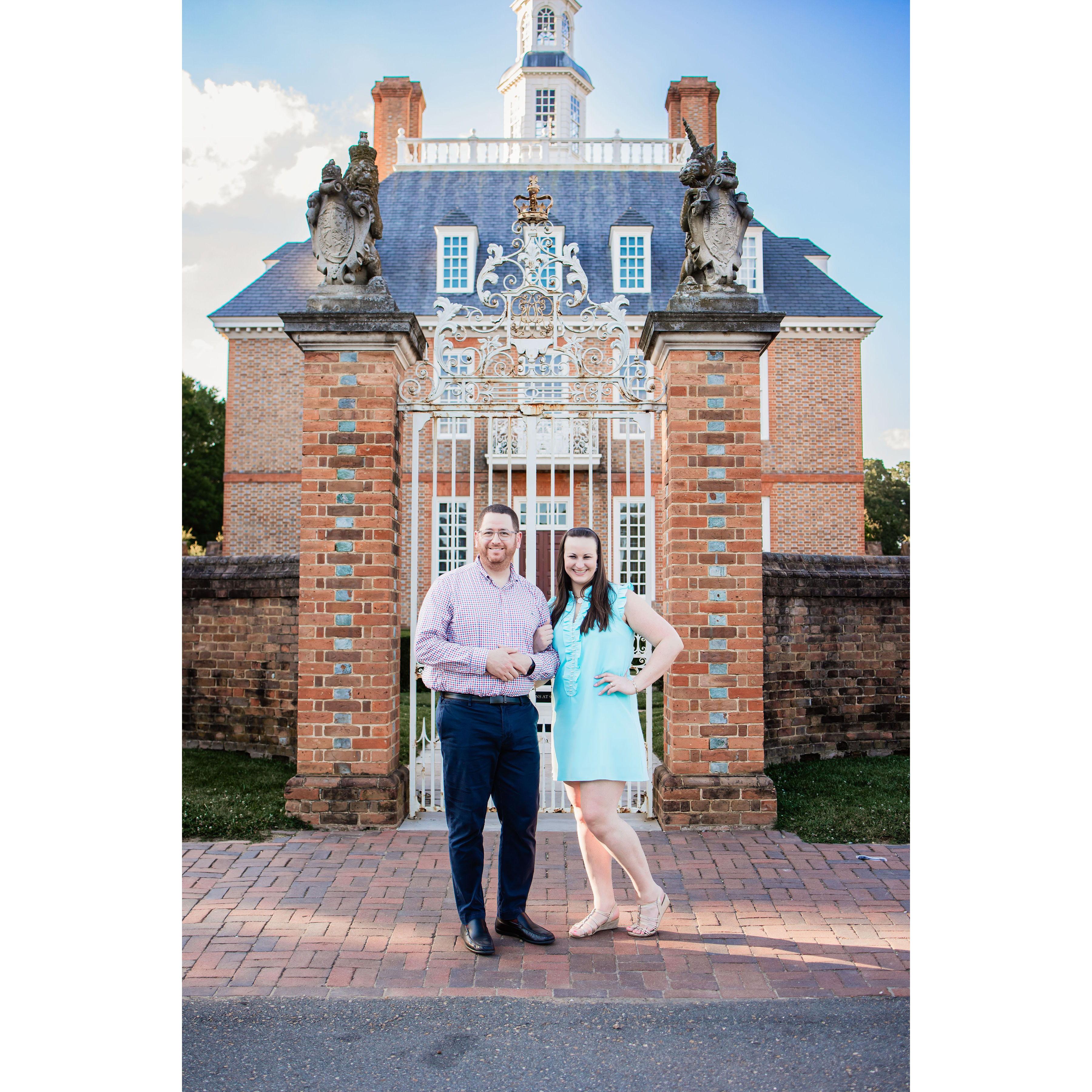 At the Governor's Palace in Colonial Williamsburg!