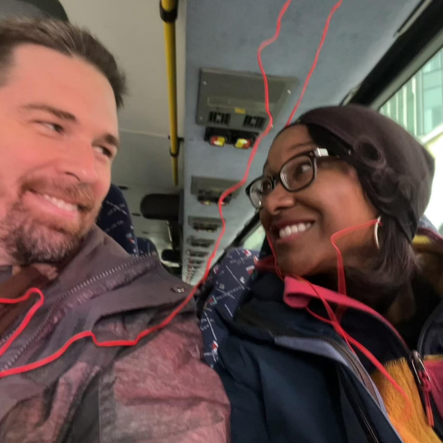 Story time: And so the pair embarked on a bus tour in Toronto. They gazed at each other with great anticipation, knowing that their journey together had only just begun…