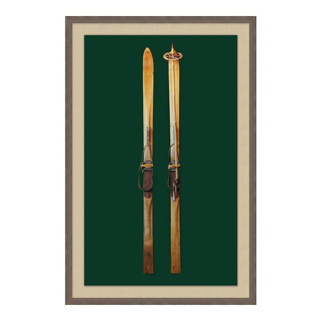 Antique Skis Green 2 - 27x41