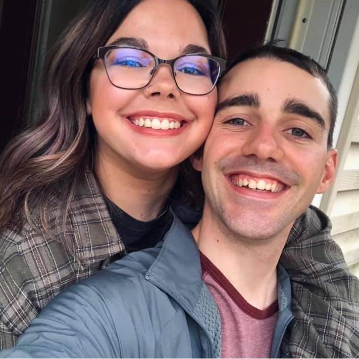 We took this photo on September 12th, 2020 (our previously scheduled wedding day). To celebrate we cooked dinner, drank champagne, and enjoyed each other's company.