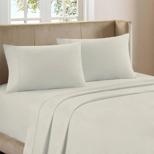 King 800 Thread Count Cotton Rich Sateen Sheet Set Ivory - Color Sense