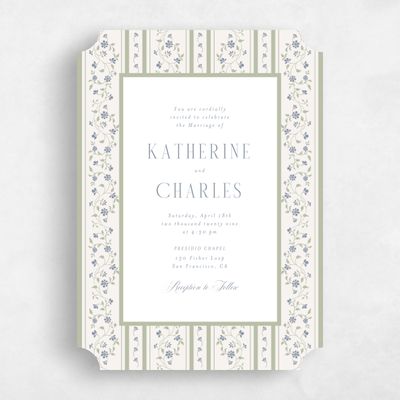 Beige Ticket Wedding Invitation - Siofra Classic
