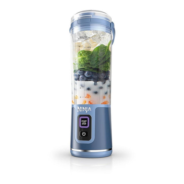 Ninja Blast Portable Blender, Cordless, 18oz. Vessel, Personal Blender for Shakes and Smoothies, BPA Free, Leakproof Lid and Sip Spout, USB-C Rechargeable, Dishwasher Safe Parts, Denim Blue, BC151ND