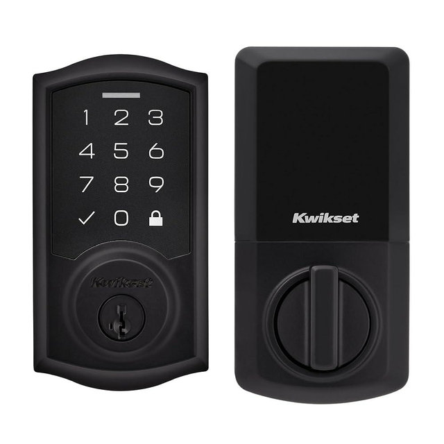 Kwikset SmartCode 270 Keyless Entry Electronic Touchpad Deadbolt Door Lock with Auto-Lock, Custom User Codes, Advanced Security in Matte Black Traditional
