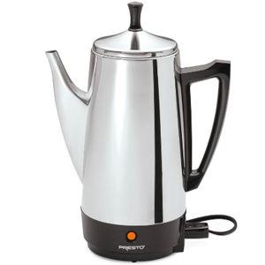 Stainless Steel Electric Coffee Percolator - 12-Cups, Easy-Pour Spout, Stay-Cool Handle, Make 2-12 Cups