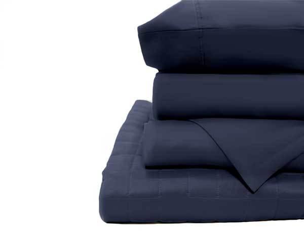 Comphy Signature Sheets and Quilted Blanket Bundle in White