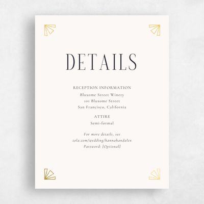 Beige Bordered Wedding Enclosure - Amber Foil