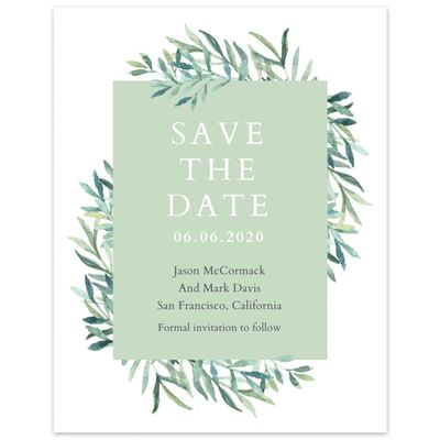 White Wedding Digital Save the Date - Eastwick Block