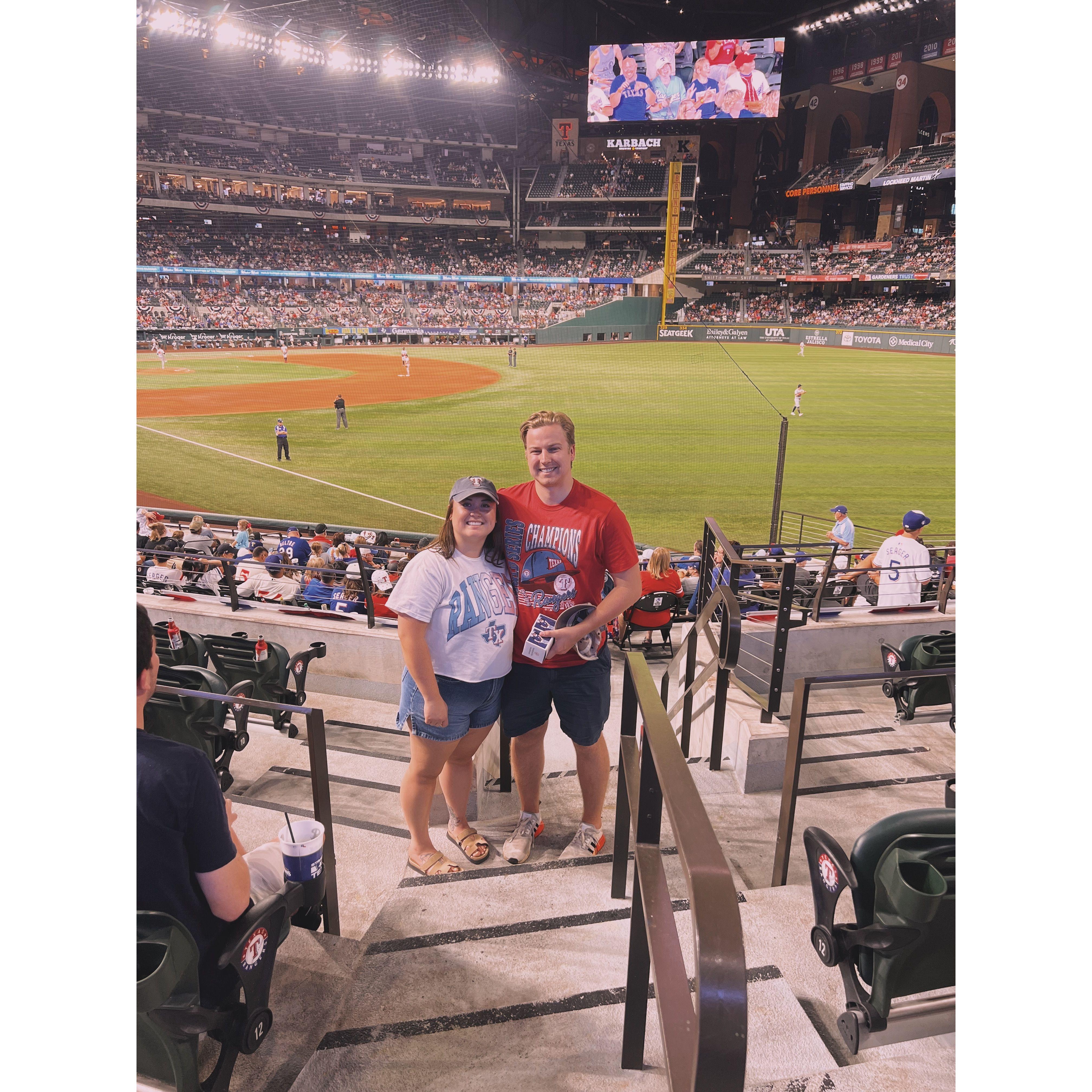 Jack's first Rangers game--they lost.