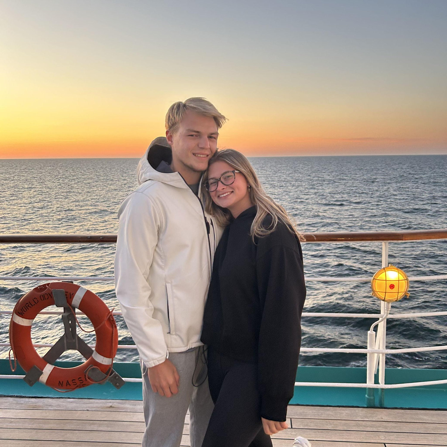 The last sunset on the ship.