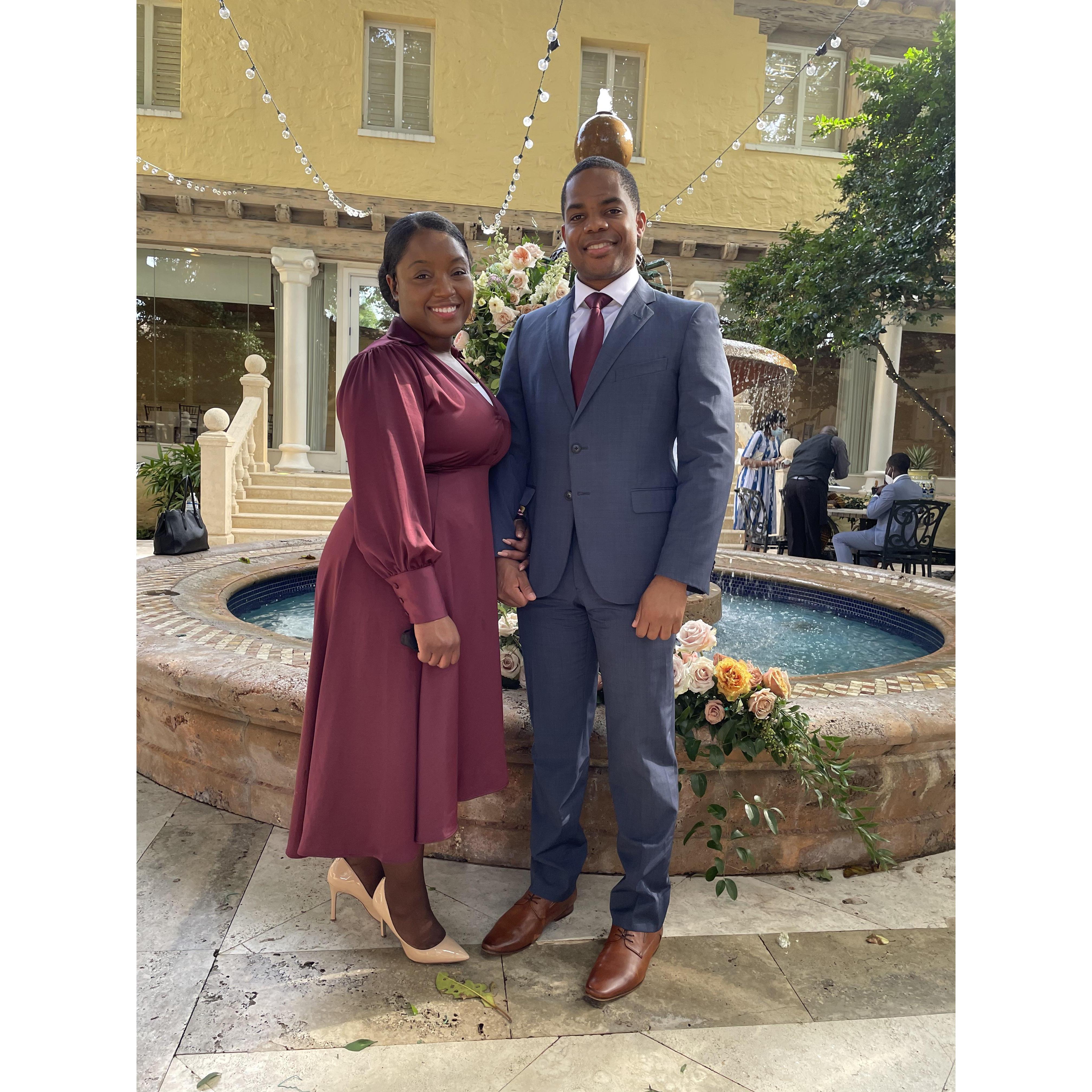 Attending our first wedding together