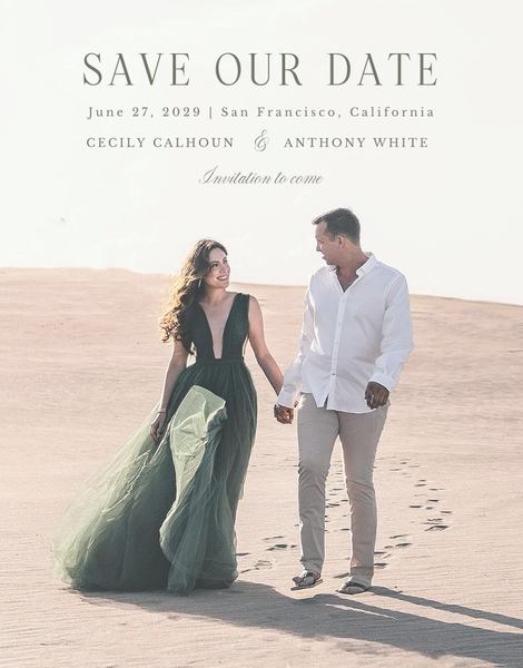 Bianca Photo | Dark Sage | Zola Save The Dates