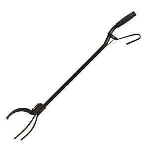 Heavy-Duty Log Grabber Fire Tongs Poker Tool with Spring Handle and 3 Prong, 36” Inch – Place Wood on Campfire Fireplace