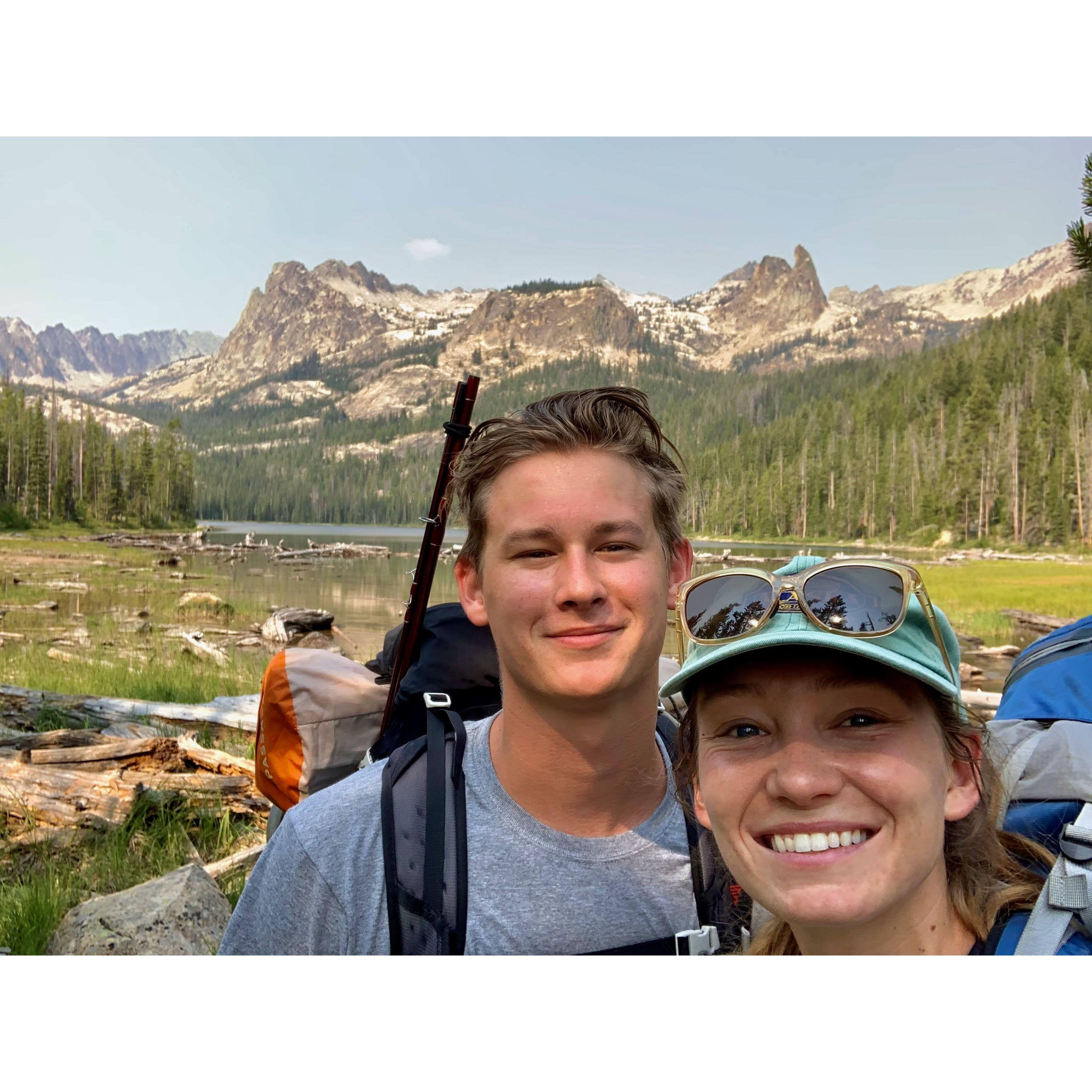 Backpacking in the Sawtooth Mountains.