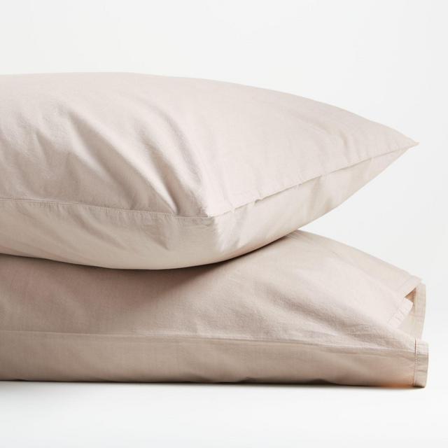 Crisp Cotton Percale Majave Standard Pillowcases, Set of 2