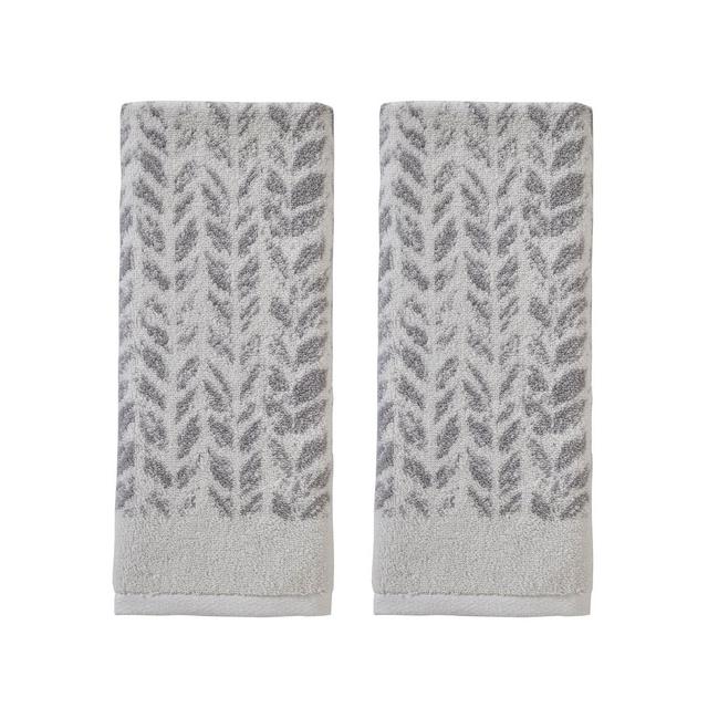 SKL Home Distressed Leaves Turkish Cotton 2 Piece Hand Towel Set, 26" x 16"