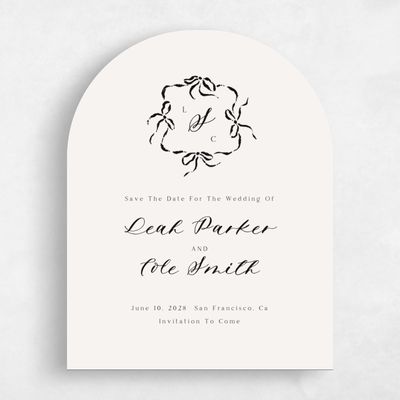 Beige Arch Wedding Save the Date - Quinn Portrait