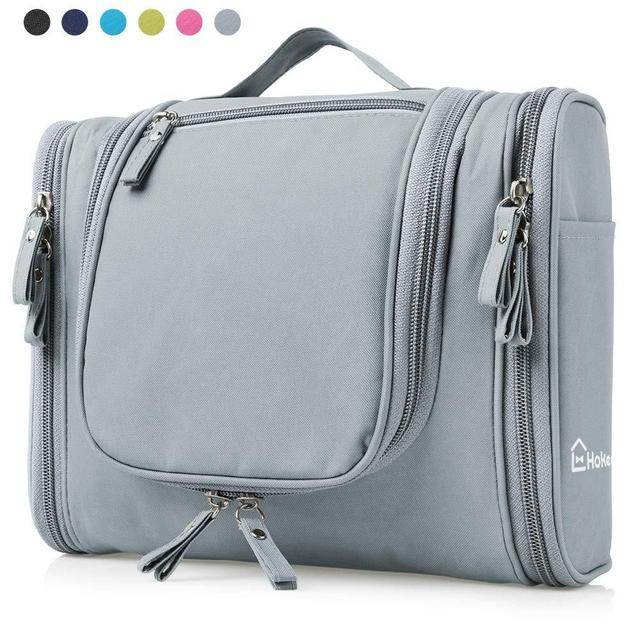 Heavy Duty Waterproof Hanging Toiletry Bag - Travel Cosmetic Makeup Bag Organizer for Women & Shaving Kit Organizer Bag for Men