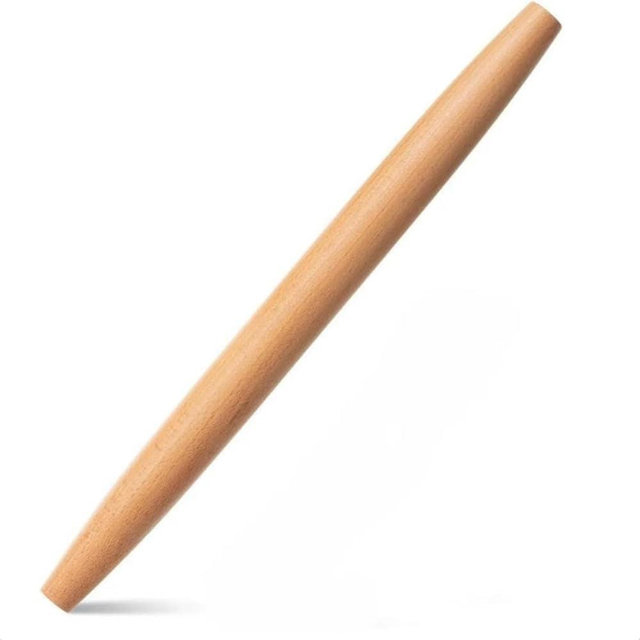 French Rolling Pin,Wooden Rolling Pin for Baking,Fondant,Dough Roller for Cookie,Pizza Pie Crust, Pastry, Dough, Essential Kitchen Utensil 16 Inches