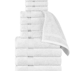 Egyptian Cotton Absorbent Luxury Heavyweight Towel Set by Blue Nile Mills-12 Piece Set